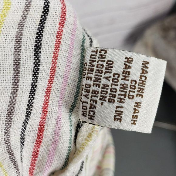 Vintage Havana‎ Multi Color Stripe Romper Linen Overall Shorts Large - Picture 4 of 15